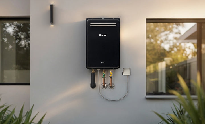 Rinnai B26 Black Continuous Flow Gas Hot Water System | 26 L/min | 6 Star | 12-Year Warranty