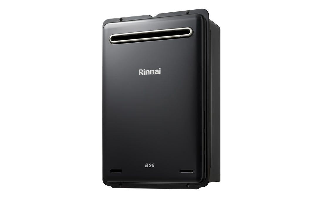 Rinnai B26 Black Continuous Flow Gas Hot Water System | 26 L/min | 6 Star | 12-Year Warranty